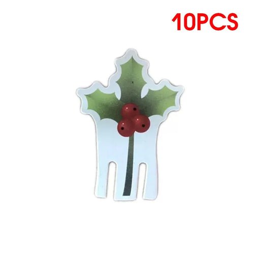 10pc/set Wine Cup Card Christmas Decor Santa Hat Glass Decor Xmas Tree - Noel.ca