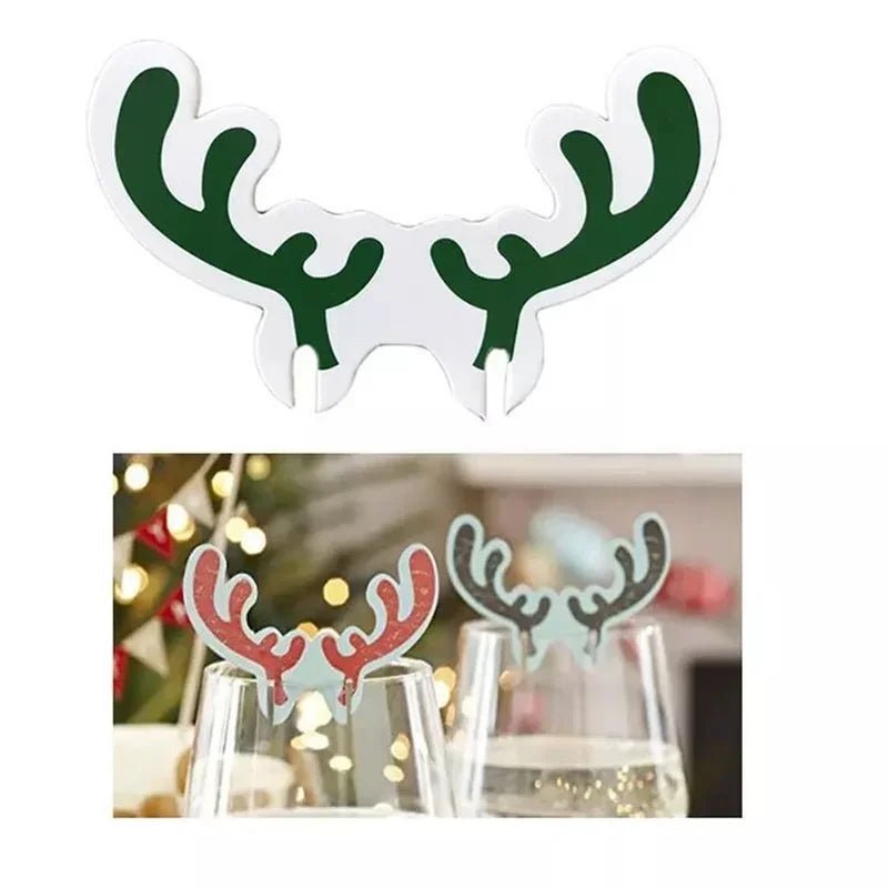 10pc/set Wine Cup Card Christmas Decor Santa Hat Glass Decor Xmas Tree - Noel.ca