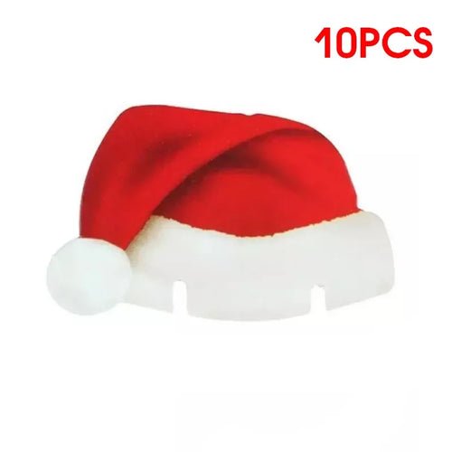 10pc/set Wine Cup Card Christmas Decor Santa Hat Glass Decor Xmas Tree - Noel.ca