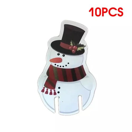 10pc/set Wine Cup Card Christmas Decor Santa Hat Glass Decor Xmas Tree - Noel.ca