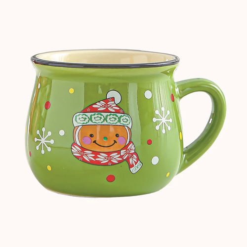 150ML Ceramic Christmas Cup Cartoon Santa Style Cute Elk Mousse Cup - Noel.ca