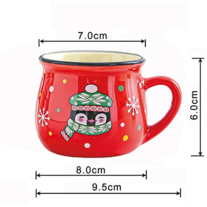 150ML Ceramic Christmas Cup Cartoon Santa Style Cute Elk Mousse Cup - Noel.ca