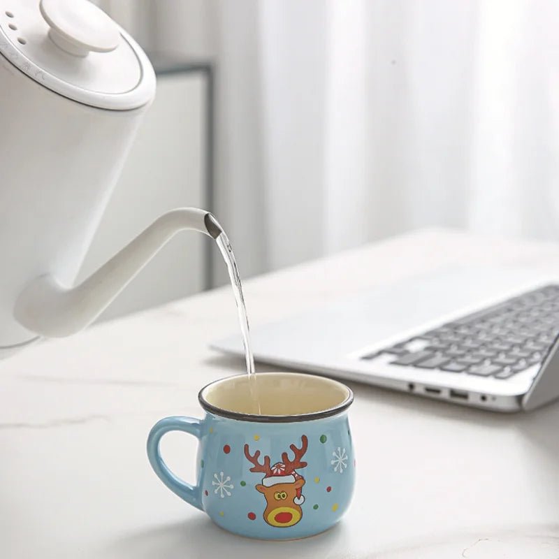 150ML Ceramic Christmas Cup Cartoon Santa Style Cute Elk Mousse Cup - Noel.ca