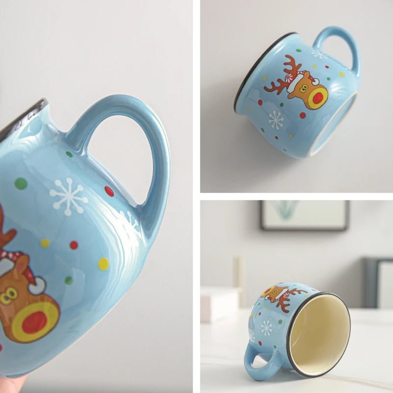 150ML Ceramic Christmas Cup Cartoon Santa Style Cute Elk Mousse Cup - Noel.ca