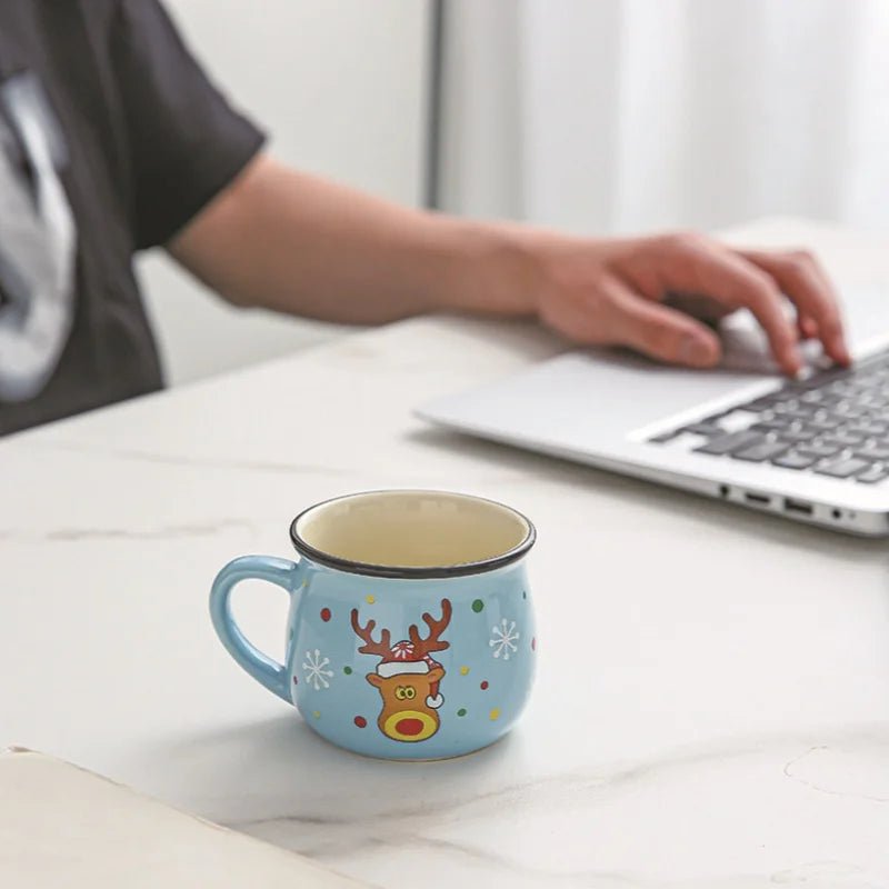 150ML Ceramic Christmas Cup Cartoon Santa Style Cute Elk Mousse Cup - Noel.ca
