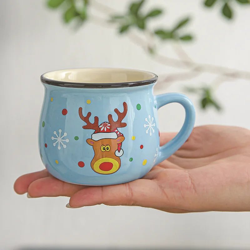 150ML Ceramic Christmas Cup Cartoon Santa Style Cute Elk Mousse Cup - Noel.ca