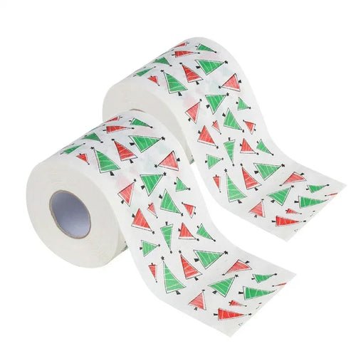 1Roll Christmas Toilet Paper Festival Theme Printed Wood Pulp Toilet - Noel.ca