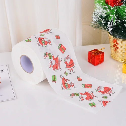 1Roll Christmas Toilet Paper Festival Theme Printed Wood Pulp Toilet - Noel.ca