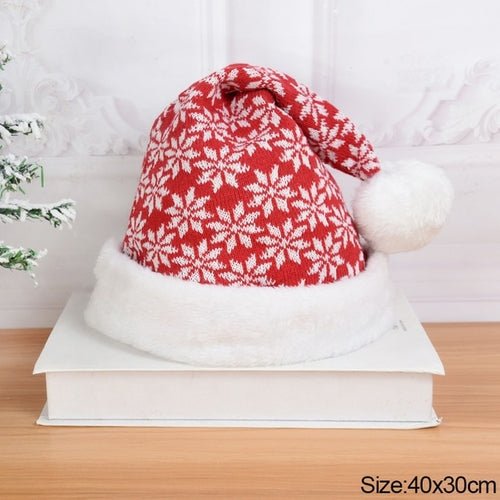 2022 Knitted Christmas Hat Cute Pompom Adult Child Soft Beanie Santa - Noel.ca