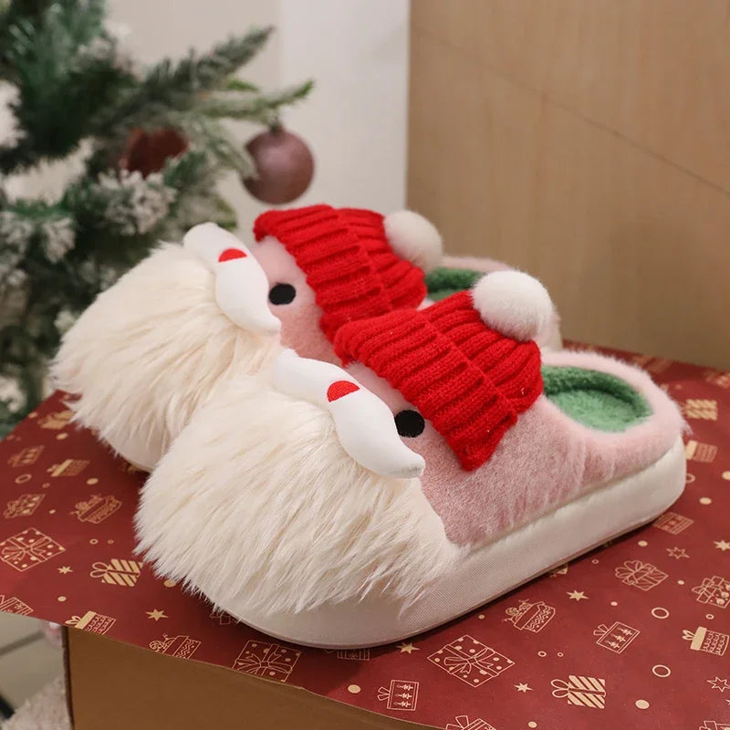 Women Christmas Slippers Ladies Fall Winter Outdoor Cotton Non-slip