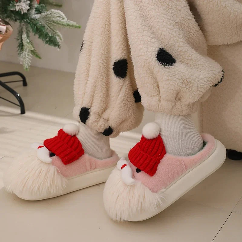 Women Christmas Slippers Ladies Fall Winter Outdoor Cotton Non-slip