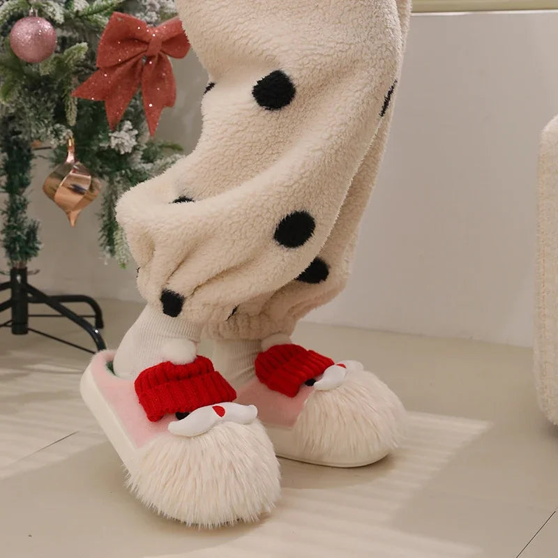 Women Christmas Slippers Ladies Fall Winter Outdoor Cotton Non-slip