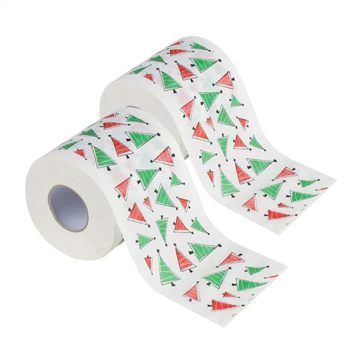 1Roll Christmas Toilet Paper Festival Theme Printed Wood Pulp Toilet
