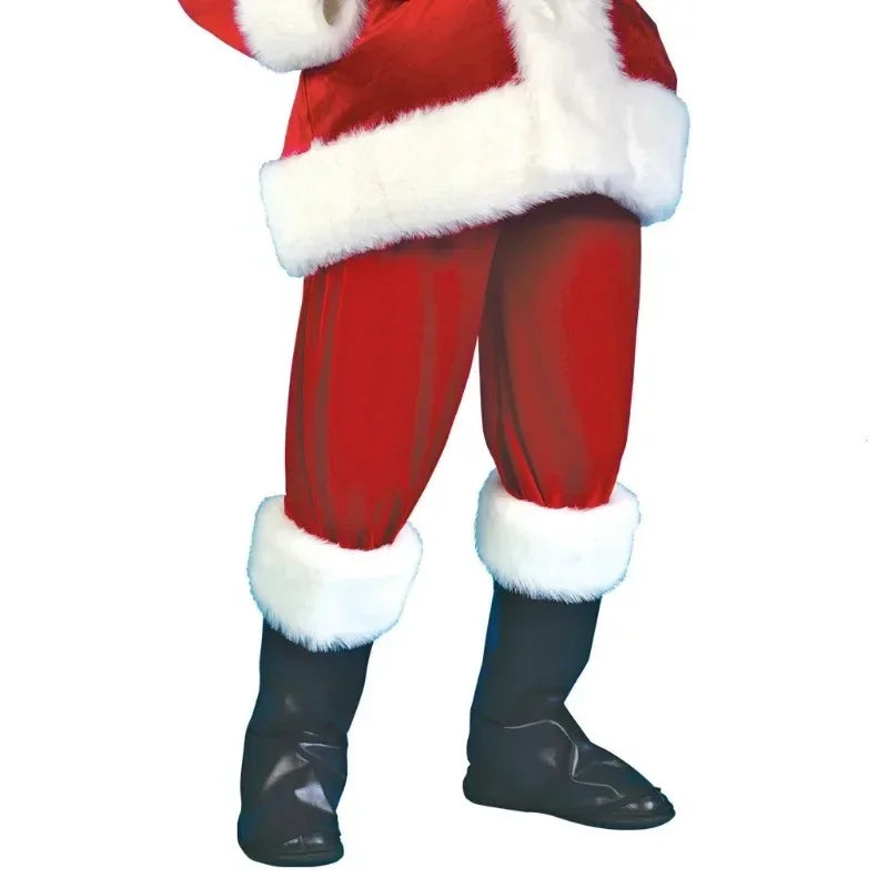 Christmas Santa Claus Cosplay Costume Red Velet Xmas New Year Men