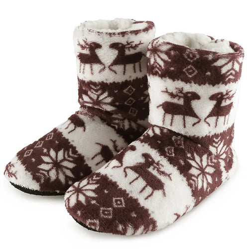 Winter Socks Shoes Woman Home Slippers Christmas Elk Indoor Shoes Warm