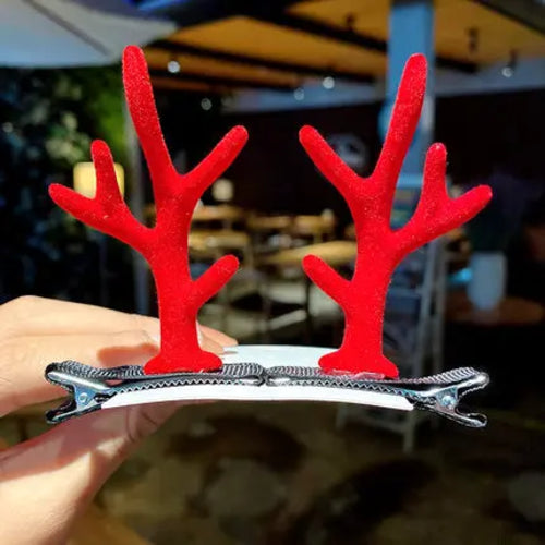 New Year Christmas Hair Pin Children Barrettes Bow Deer Santa Claus