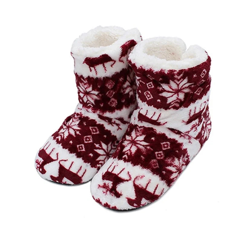 Winter Socks Shoes Woman Home Slippers Christmas Elk Indoor Shoes Warm