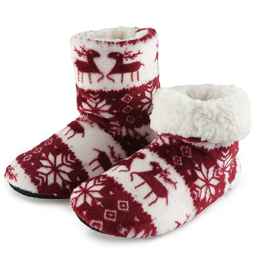 Winter Socks Shoes Woman Home Slippers Christmas Elk Indoor Shoes Warm
