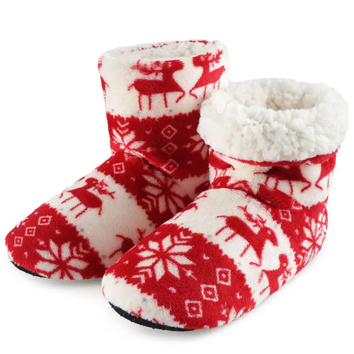 Winter Socks Shoes Woman Home Slippers Christmas Elk Indoor Shoes Warm