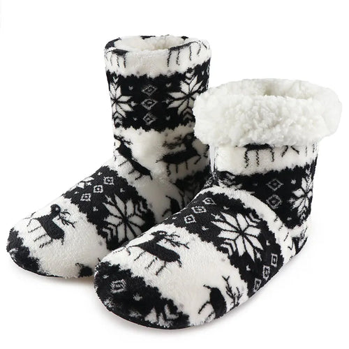 Winter Socks Shoes Woman Home Slippers Christmas Elk Indoor Shoes Warm