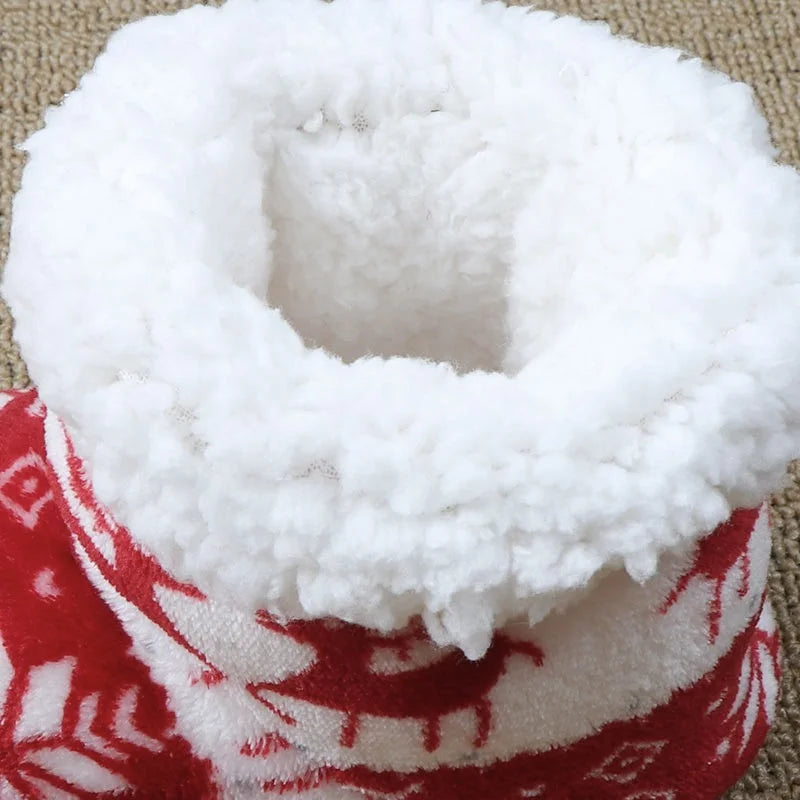 Winter Socks Shoes Woman Home Slippers Christmas Elk Indoor Shoes Warm
