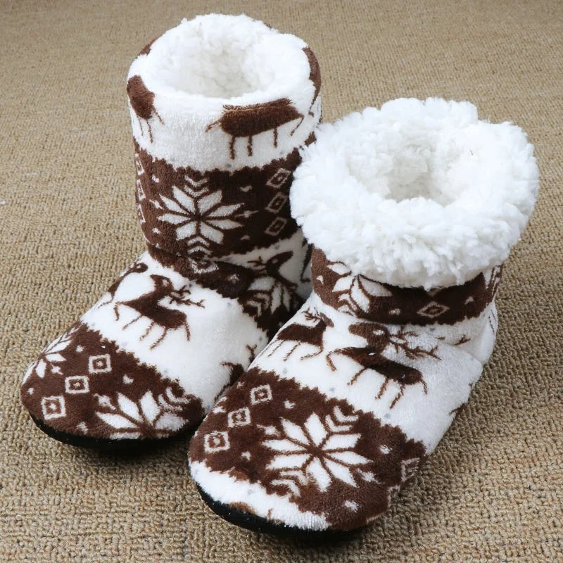 Winter Socks Shoes Woman Home Slippers Christmas Elk Indoor Shoes Warm