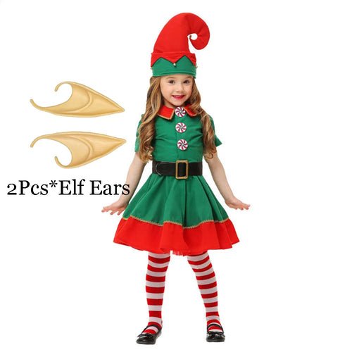 Christmas Santa Claus Costume Green Elf Cosplay Family Carnival Party - Noel.ca