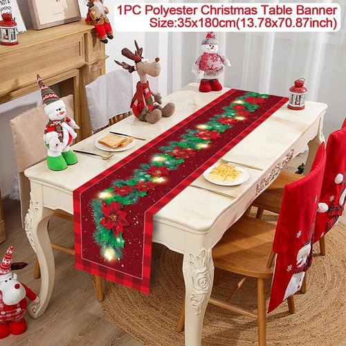 Christmas Table Runner Merry Christmas Decoration for Home Xmas Party - Noel.ca