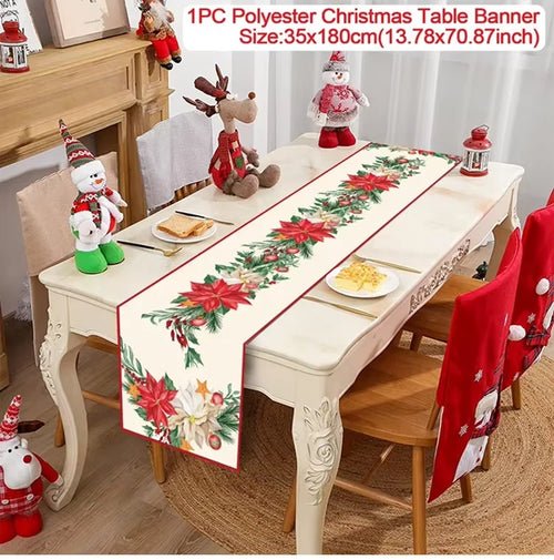 Christmas Table Runner Merry Christmas Decoration for Home Xmas Party - Noel.ca