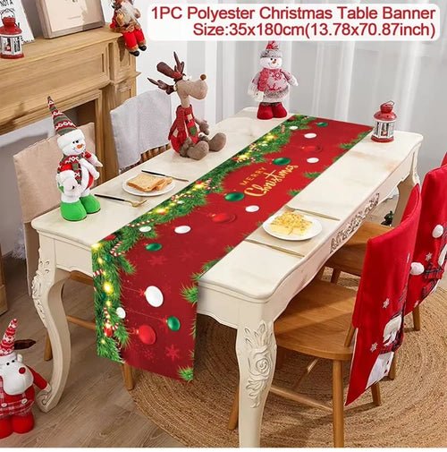Christmas Table Runner Merry Christmas Decoration for Home Xmas Party - Noel.ca