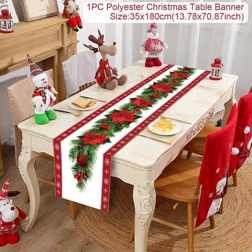 Christmas Table Runner Merry Christmas Decoration for Home Xmas Party - Noel.ca