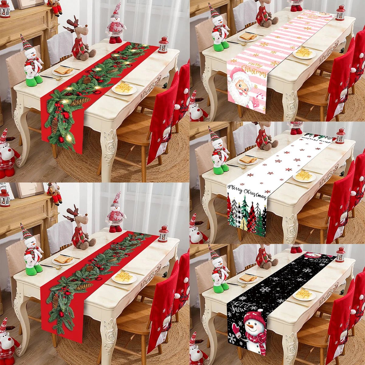 Christmas Table Runner Merry Christmas Decoration for Home Xmas Party - Noel.ca