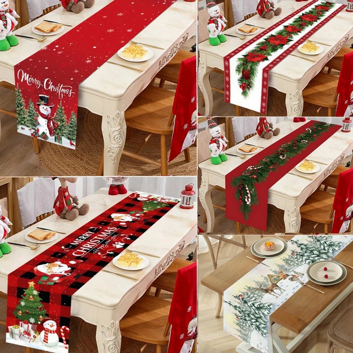 Christmas Table Runner Merry Christmas Decoration for Home Xmas Party - Noel.ca