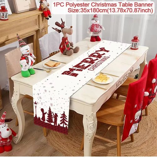 Christmas Table Runner Merry Christmas Decoration for Home Xmas Party - Noel.ca