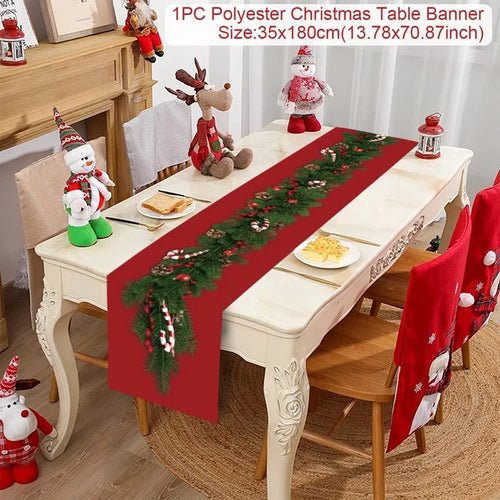 Christmas Table Runner Merry Christmas Decoration for Home Xmas Party - Noel.ca