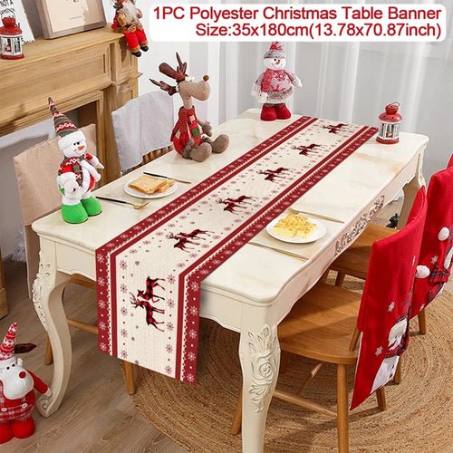 Christmas Table Runner Merry Christmas Decoration for Home Xmas Party - Noel.ca