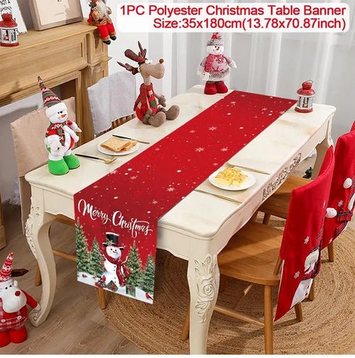 Christmas Table Runner Merry Christmas Decoration for Home Xmas Party - Noel.ca