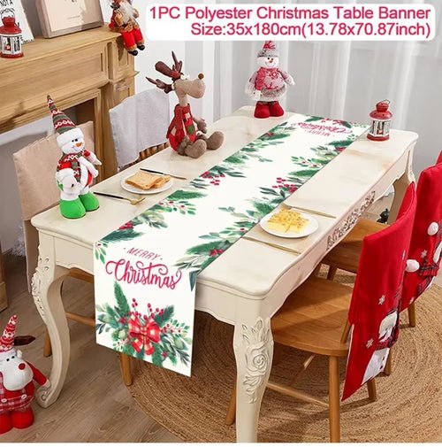 Christmas Table Runner Merry Christmas Decoration for Home Xmas Party - Noel.ca