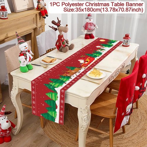 Christmas Table Runner Merry Christmas Decoration for Home Xmas Party - Noel.ca