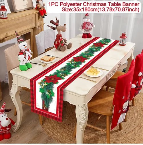 Christmas Table Runner Merry Christmas Decoration for Home Xmas Party - Noel.ca