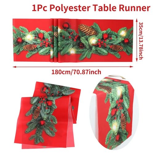 Christmas Table Runner Merry Christmas Decoration for Home Xmas Party - Noel.ca
