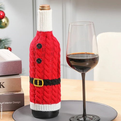 Christmas Wine Bottle Cover Set Santa Snowman Woven Wine Bottle Bags - Noel.ca