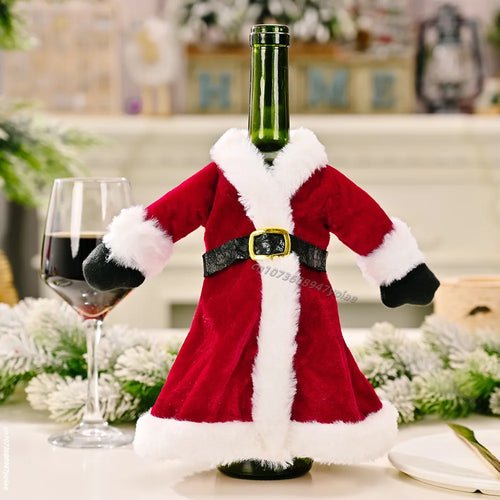 Christmas Wine Bottle Cover Set Santa Snowman Woven Wine Bottle Bags - Noel.ca