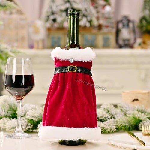 Christmas Wine Bottle Cover Set Santa Snowman Woven Wine Bottle Bags - Noel.ca