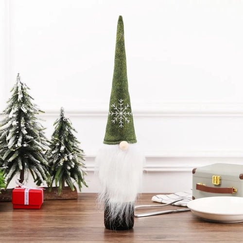 Creative Christmas Wine Bottle Set Golden Velvet Dress Wine Bottle - Noel.ca