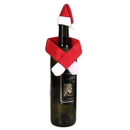 Creative Christmas Wine Bottle Set Golden Velvet Dress Wine Bottle - Noel.ca