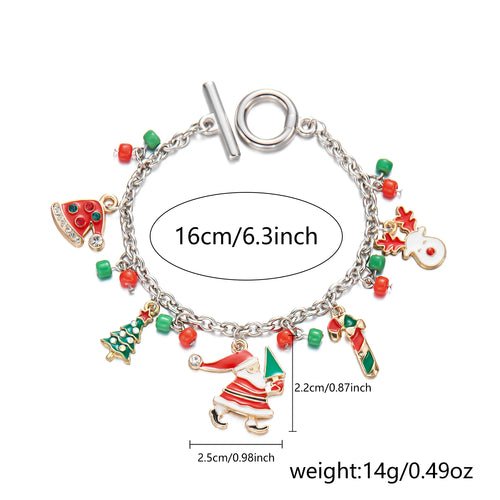 Cute Christmas Series Santa Claus Tree Elk Pendant Bracelets for Women - Noel.ca