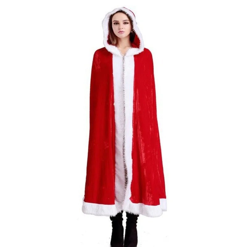 Halloween Christmas Costumes Adult Women Sexy Hooded Cloak Mrs Santa - Noel.ca