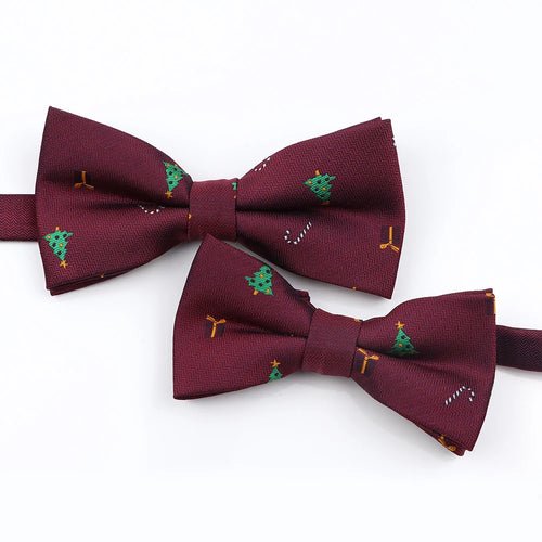 Mens Christmas Bow Tie High Quality Jacquard Woven Red Blue - Noel.ca