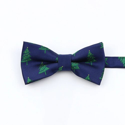 Mens Christmas Bow Tie High Quality Jacquard Woven Red Blue - Noel.ca